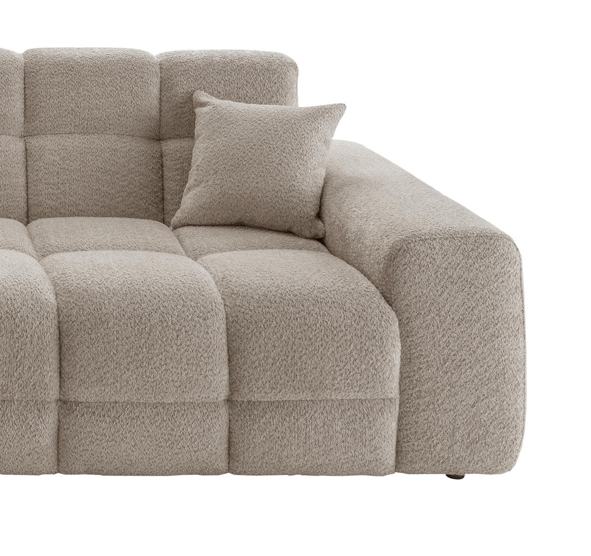 VIERSITZER-SOFA in Bouclé Beige  - Beige/Schwarz, MODERN, Kunststoff/Textil (300/87/120cm) - Livetastic