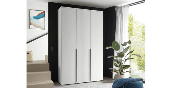 DREHTÜRENSCHRANK  in Weiß  - Schwarz/Weiß, MODERN, Holzwerkstoff/Kunststoff (135/225/52cm) - Carryhome