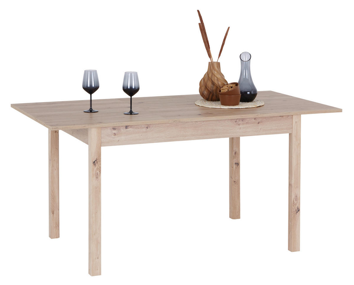 ESSTISCH Eiche Artisan rechteckig  ausziehbar  - Eiche Artisan, KONVENTIONELL, Holzwerkstoff (120-160/80/76cm) - home24