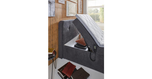 BOXSPRINGBETT 120/200 cm  in Grau  - Schwarz/Grau, KONVENTIONELL, Kunststoff/Textil (120/200cm) - Carryhome