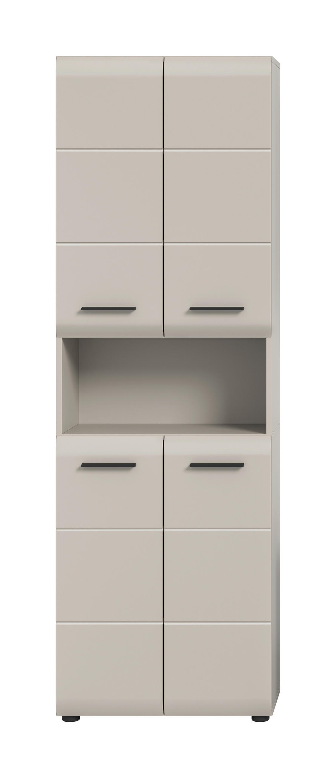 HOCHSCHRANK 60/185/30 cm  - Kaschmir/Schwarz, Trend, Holzwerkstoff/Kunststoff (60/185/30cm) - MID.YOU