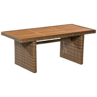 GARTENTISCH 185/90/75 cm Holz, Metall, Kunststoff rechteckig  - Naturfarben/Akaziefarben, KONVENTIONELL, Holz/Kunststoff (185/90/75cm) - Gardenson