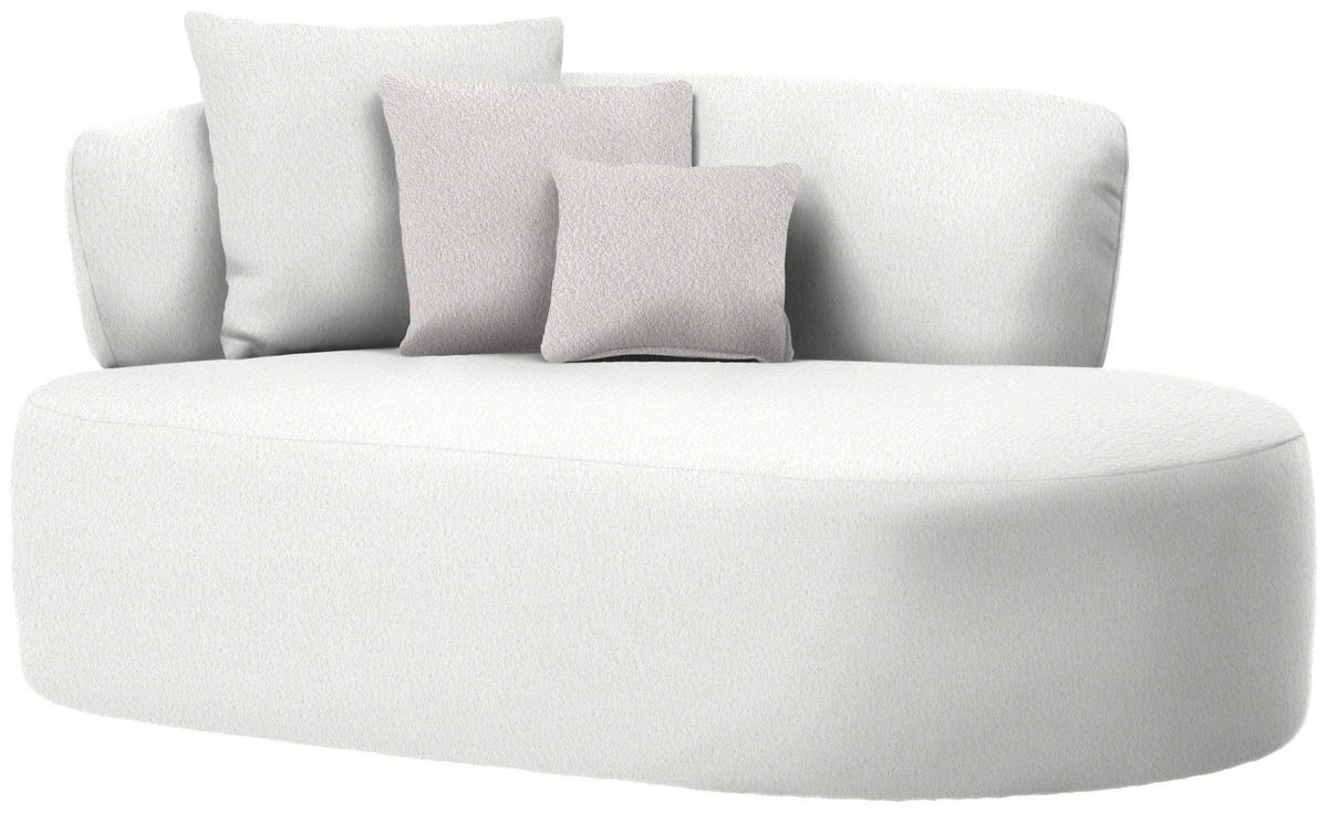 RÉCAMIERE in Bouclé Creme, Hellrosa  - Hellrosa/Creme, MODERN, Kunststoff/Textil (166/86/105cm) - Hom`in