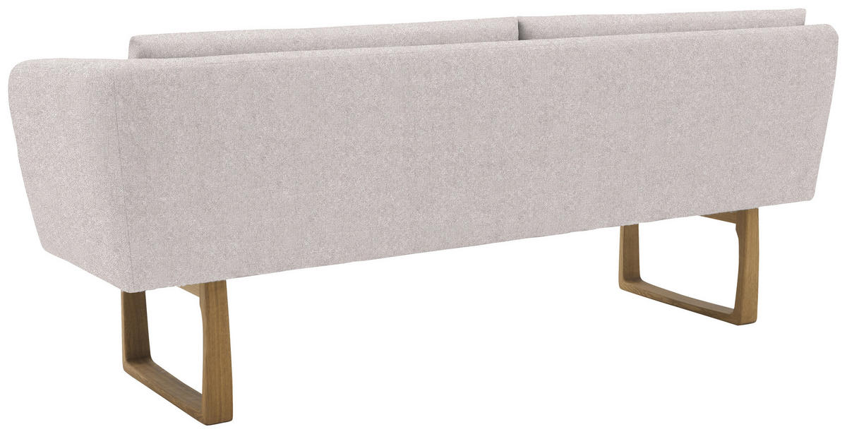 SITZBANK 224/91/69 cm Flachgewebe Hellgrau massiv Holz  - Eichefarben/Hellgrau, Design, Holz/Textil (224/91/69cm) - Valnatura