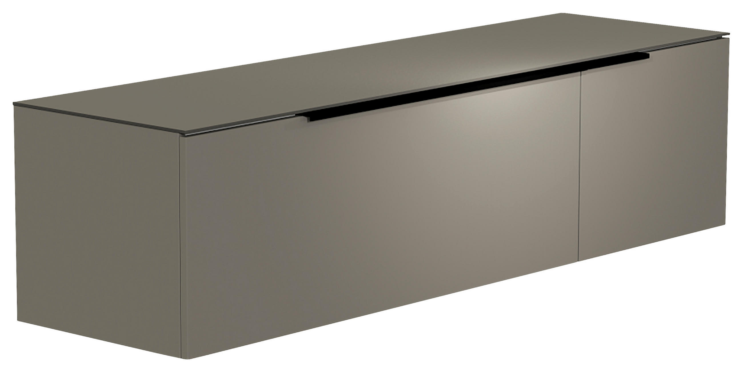 LOWBOARD  160/41/45 cm  Beimöbel erhältlich, hängend, Abdeckplatte aus Glas  - Schwarz/Grau, Design, Glas/Holzwerkstoff (160/41/45cm) - Moderano
