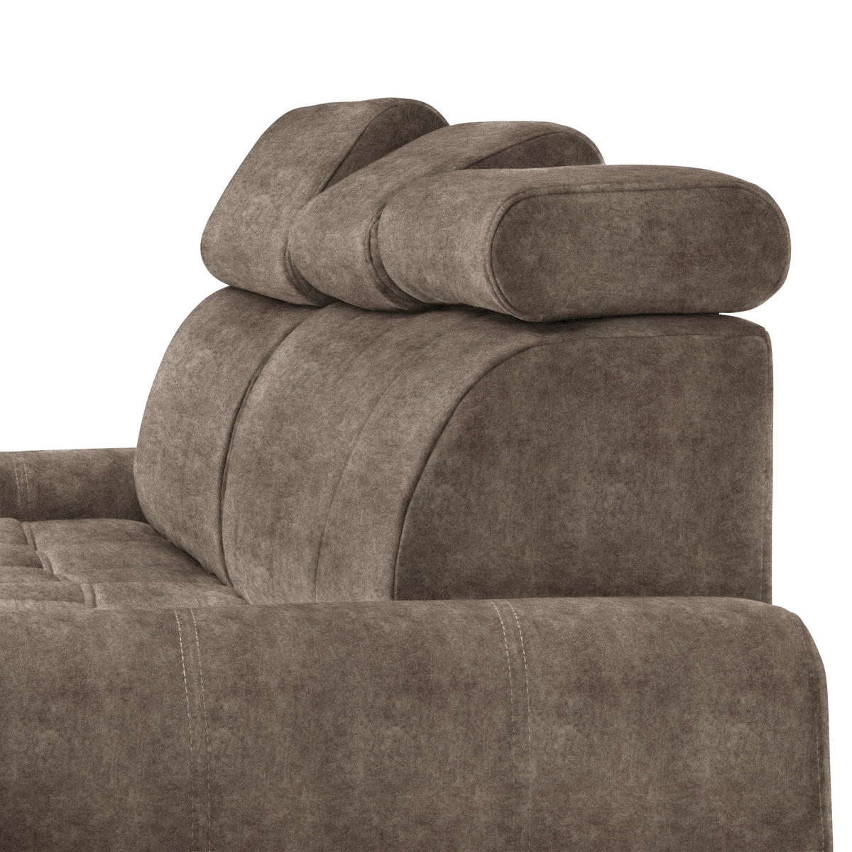 ECKSOFA Braun Velours  - Chromfarben/Braun, Design, Kunststoff/Textil (173/276cm) - Stylife