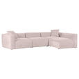ECKSOFA Rosa Chenille Zierkissen, Rücken echt  - Creme/Schwarz, MODERN, Kunststoff/Textil (317/239cm) - Carryhome