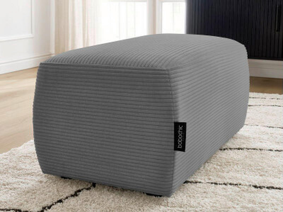 HOCKER ATILLA Cord Dunkelgrau  - Dunkelgrau/Schwarz, MODERN, Kunststoff/Textil (92/44/48cm)