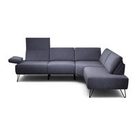 ECKSOFA Cosy Blau Chenille  - Blau/Schwarz, Design, Textil/Metall (248-263/193cm) - SENSOO