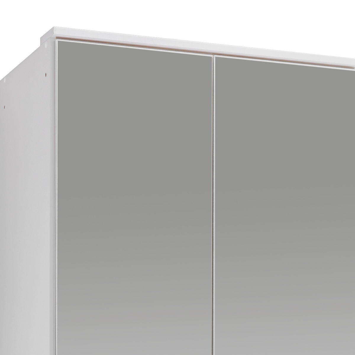 DREHTÜRENSCHRANK in Weiss  - Weiss/Alufarben, Konventionell, Glas/Holzwerkstoff (90/199/58cm) - MID.YOU