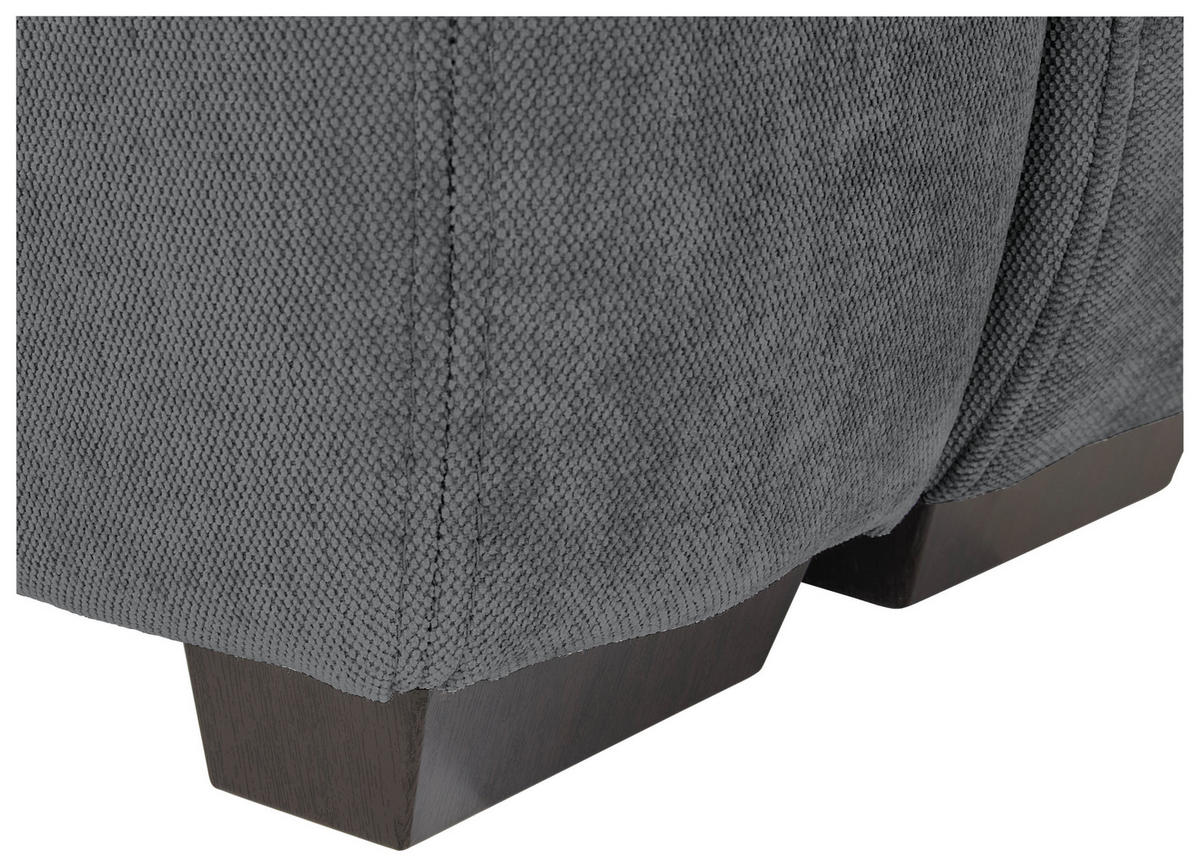 BIGSOFA Chenille Dunkelgrau  - Dunkelgrau/Dunkelbraun, KONVENTIONELL, Kunststoff/Textil (250/100/90cm) - Carryhome