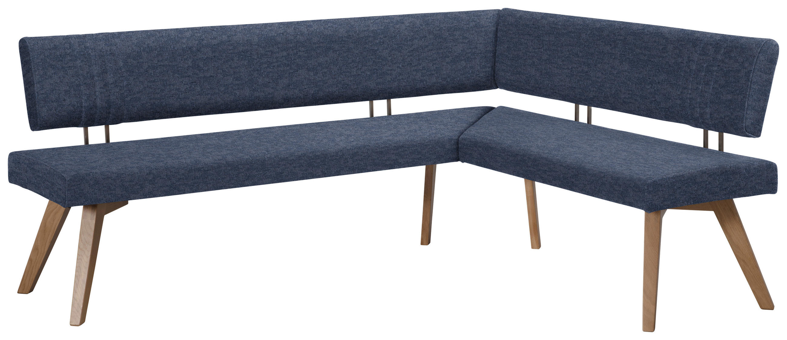 ECKBANK 180/170 cm  in Dunkelblau, Wildeiche  - Wildeiche/Eichefarben, Design, Holz/Textil (180/170cm) - Venda