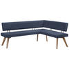 ECKBANK Holz, Textil Dunkelblau, Wildeiche  - Wildeiche/Eichefarben, Design, Holz/Textil (220/190cm) - Venda
