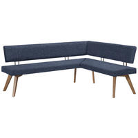 ECKBANK in Holz, Textil Dunkelblau, Wildeiche  - Wildeiche/Eichefarben, Design, Holz/Textil (220/160cm) - Venda