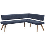 ECKBANK 170/160 cm  in Dunkelblau, Wildeiche  - Wildeiche/Eichefarben, Design, Holz/Textil (170/160cm) - Venda