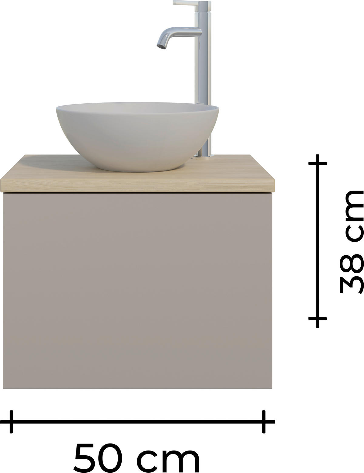 WASCHTISCHKOMBI 50,3 cm  - Eichefarben/Weiß, MODERN, Keramik/Holzwerkstoff (50,3cm) - Celina Home