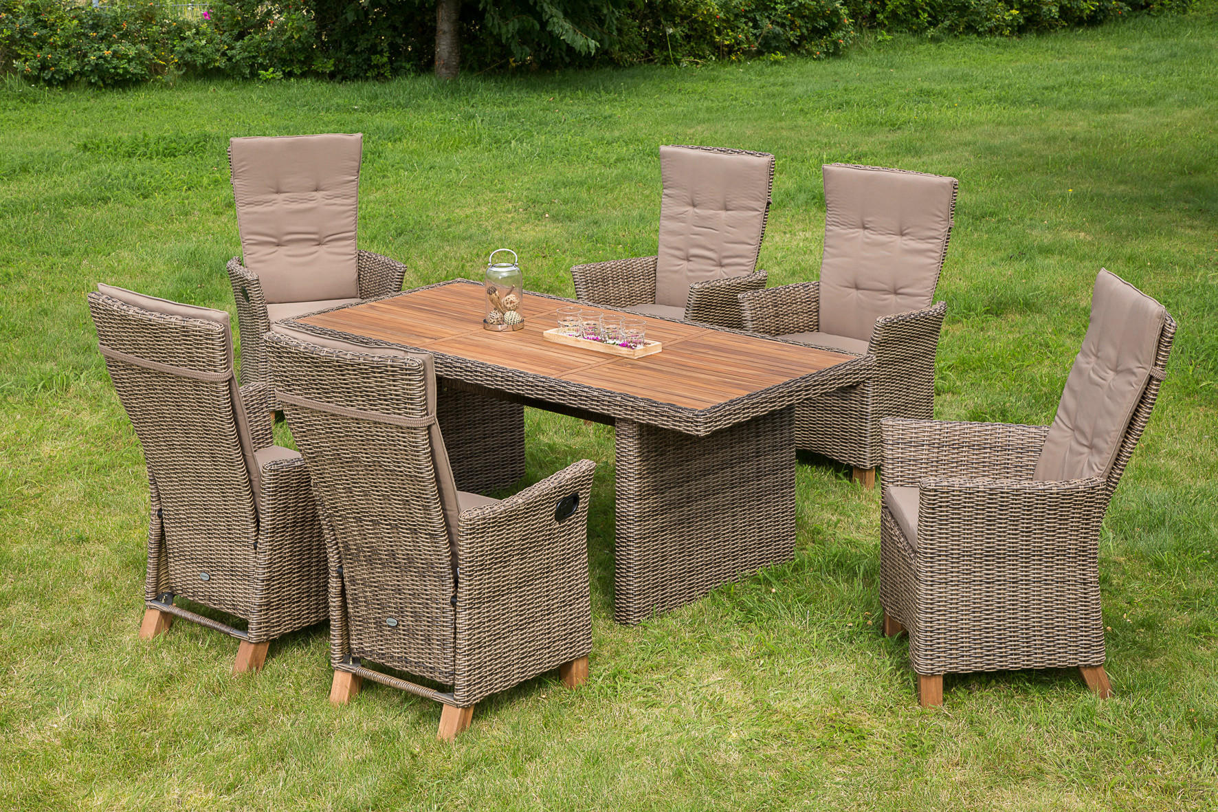 GARTENSESSEL Holz, Metall, Kunststoff, Textil Naturfarben, Akaziefarben, Cappuccino  - Naturfarben/Akaziefarben, KONVENTIONELL, Holz/Kunststoff (59/110/65,5cm) - Gardenson