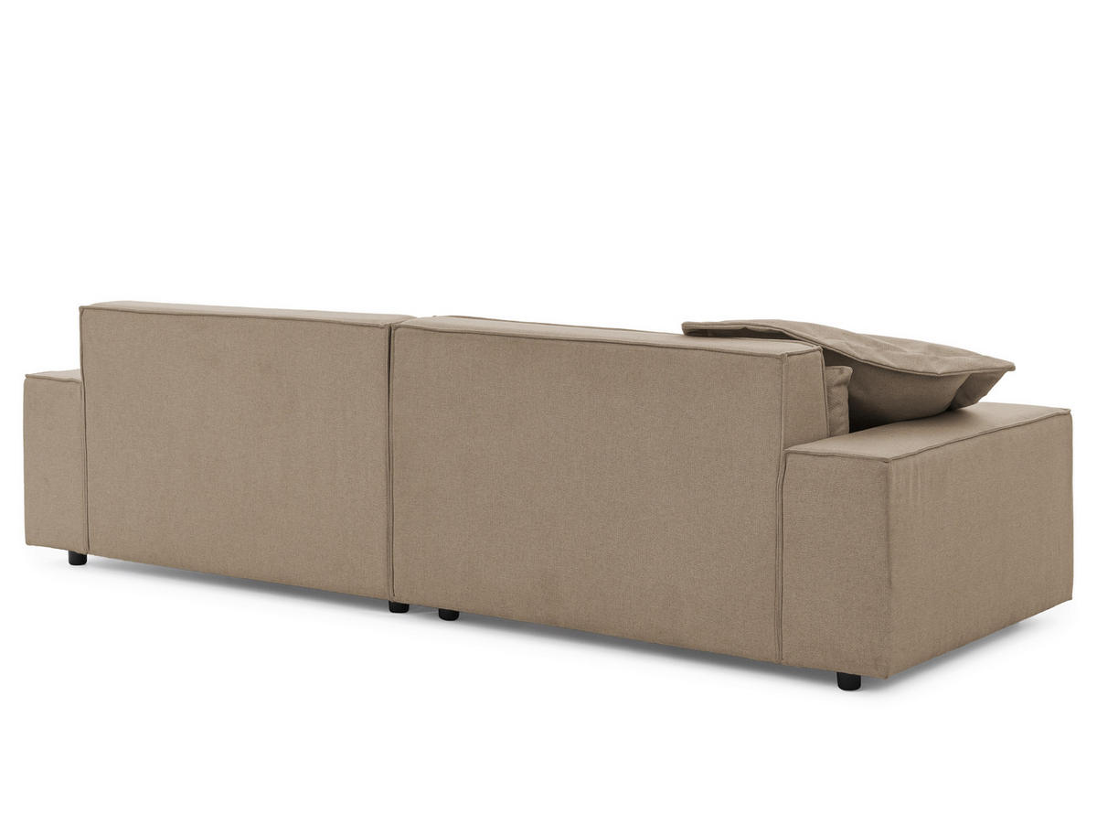 ECKSOFA Curduroy in Webstoff Hellbraun Rückenkissen  251/142 cm  - Hellbraun/Schwarz, Design, Kunststoff/Textil (251/142cm) - P & B