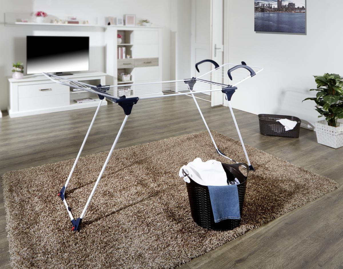STOJALO ZA PERILO MALIBU - modra/bela, Konvencionalno, kovina - Homeware