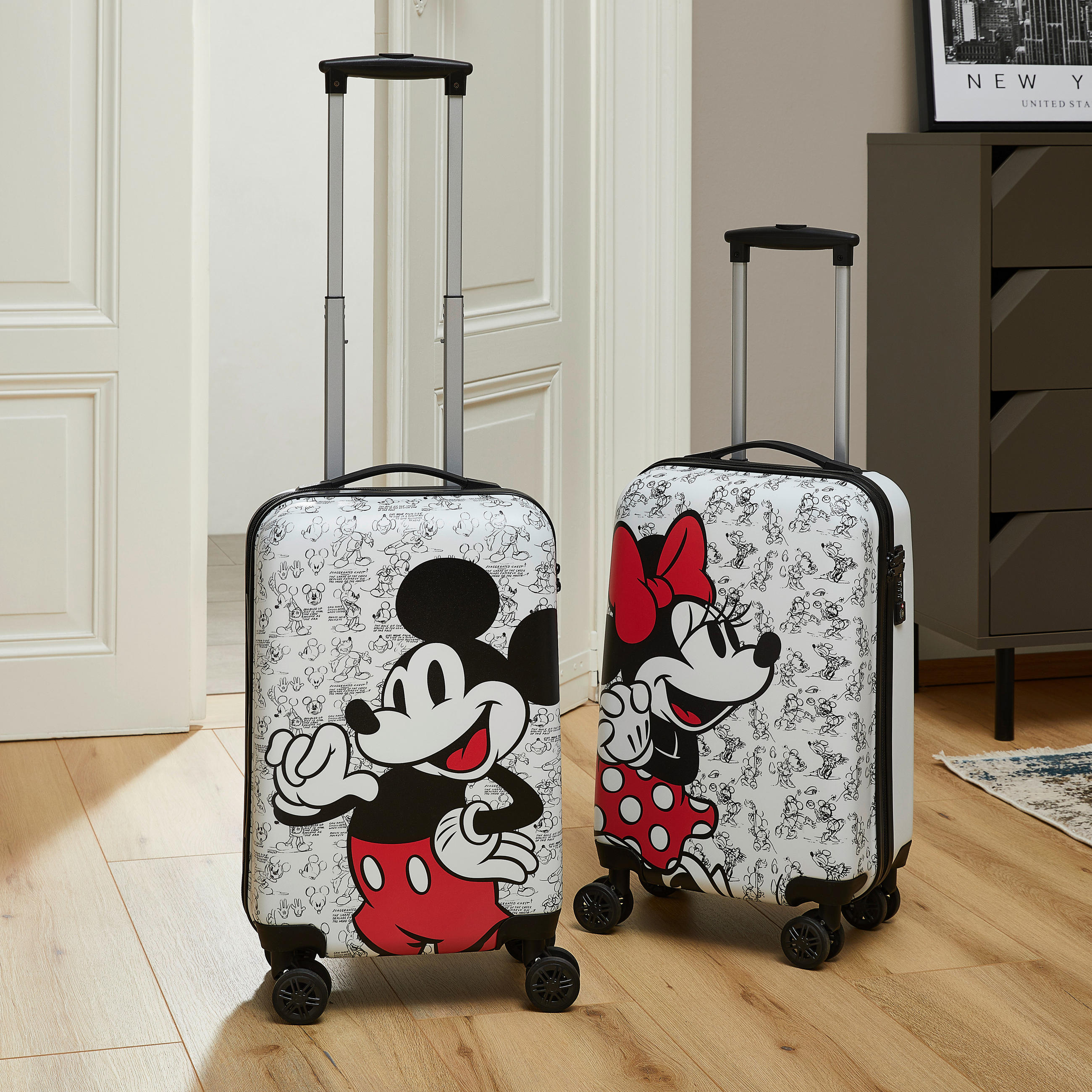 HANDGEPÄCK-KOFFER Rot, Schwarz, Weiß  - Rot/Schwarz, Basics, Kunststoff (35/57/22cm) - Disney