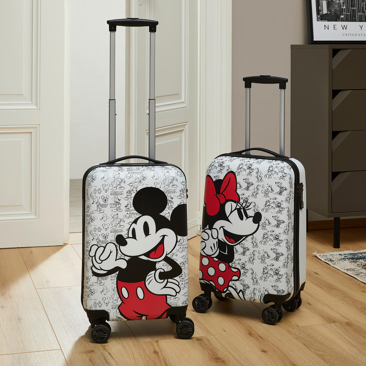 HANDGEPÄCK-KOFFER Rot, Schwarz, Weiß  - Rot/Schwarz, Basics, Kunststoff (35/57/22cm) - Disney