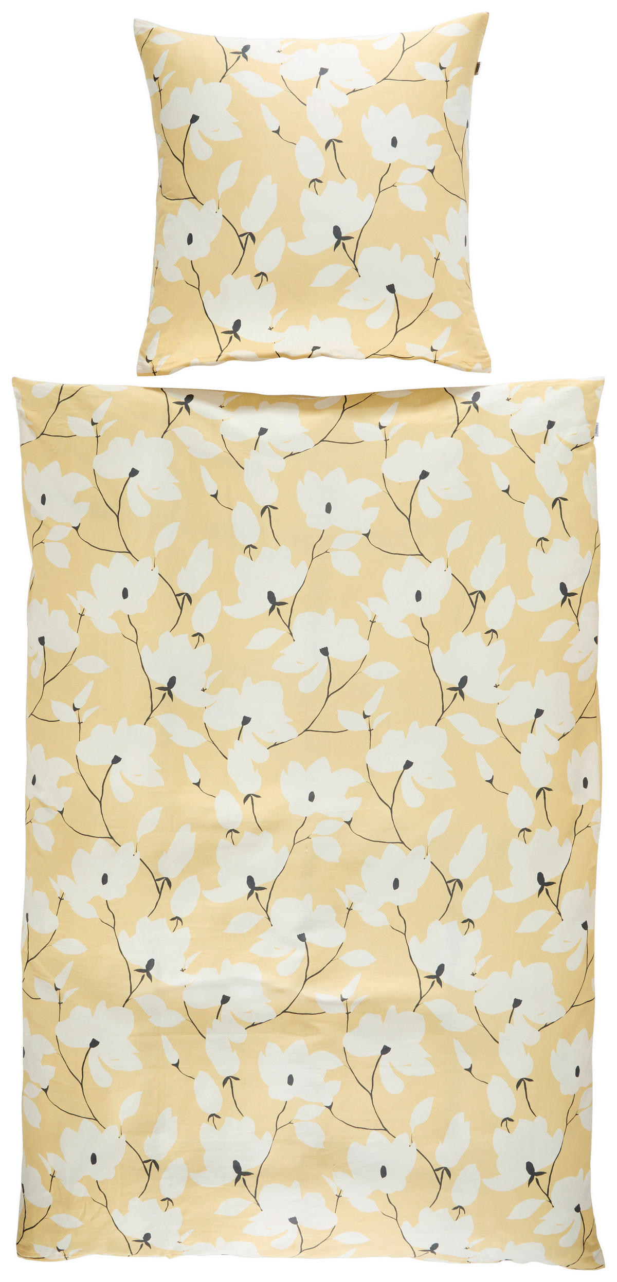 WENDEBETTWÄSCHE SW-Fleur gelb Satin 135/200 cm  - Gelb/Creme, Design, Textil (135/200cm) - Schöner Wohnen