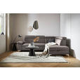 ECKSOFA in Mikrofaser Taupe  - Taupe/Chromfarben, KONVENTIONELL, Textil/Metall (271/206cm) - Carryhome