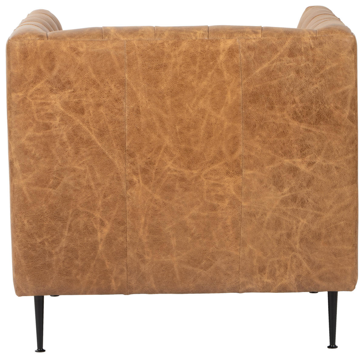 CHESTERFIELD-SESSEL Echtleder Cognac  - Cognac/Schwarz, LIFESTYLE, Leder/Metall (78/81/73,5cm) - Livetastic