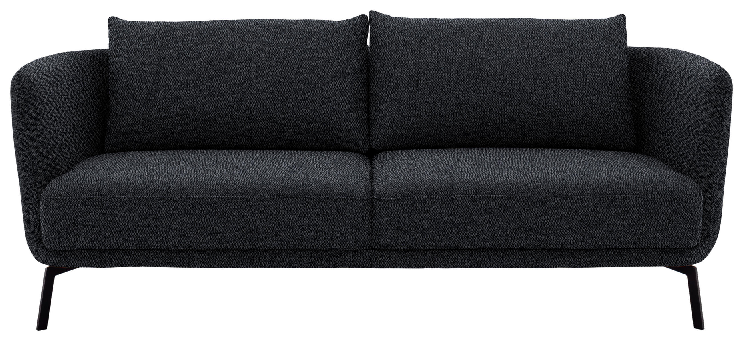 3-SITZER-SOFA Flachgewebe Dunkelgrau  - Dunkelgrau/Schwarz, Design, Textil/Metall (210/71/91cm) - Schöner Wohnen