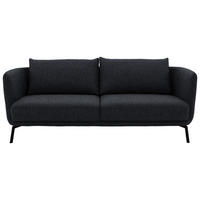 3-SITZER-SOFA Flachgewebe Dunkelgrau  - Dunkelgrau/Schwarz, Design, Textil/Metall (210/71/91cm) - Schöner Wohnen