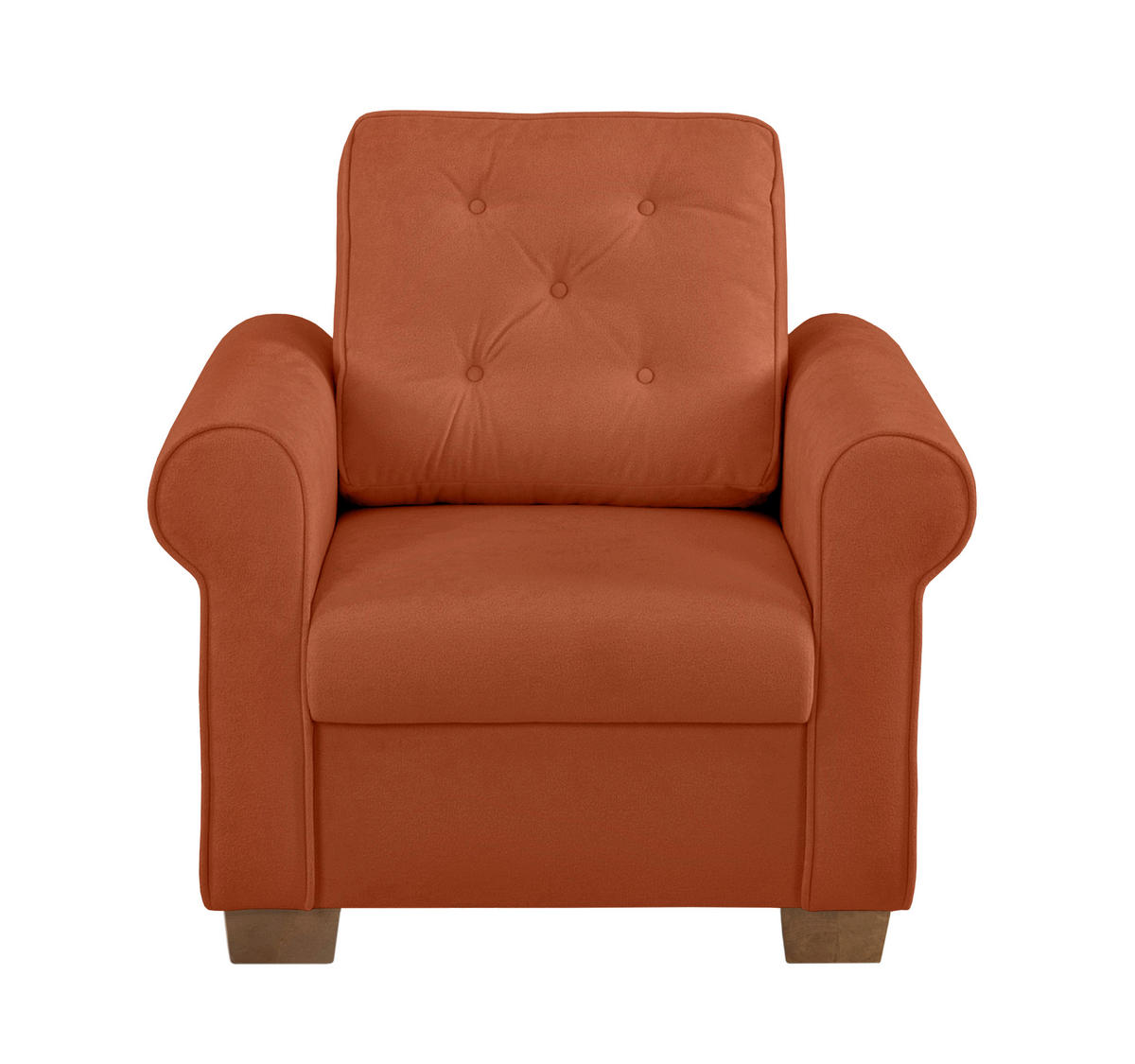SESSEL in Rostfarben  - Rostfarben/Buchefarben, Design, Holz/Textil (93/89/82cm) - MID.YOU