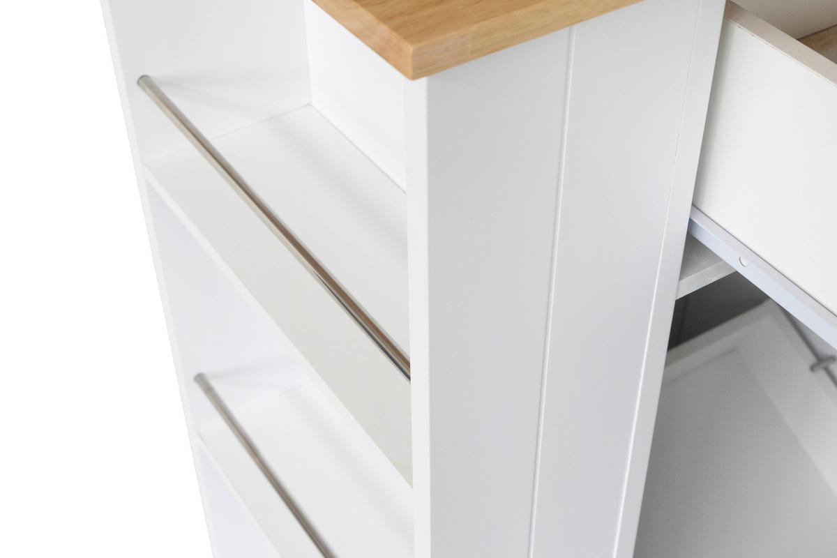 SERVIERWAGEN in Weiß  - Silberfarben/Schwarz, Basics, Holz/Holzwerkstoff (68/89/40cm) - MID.YOU