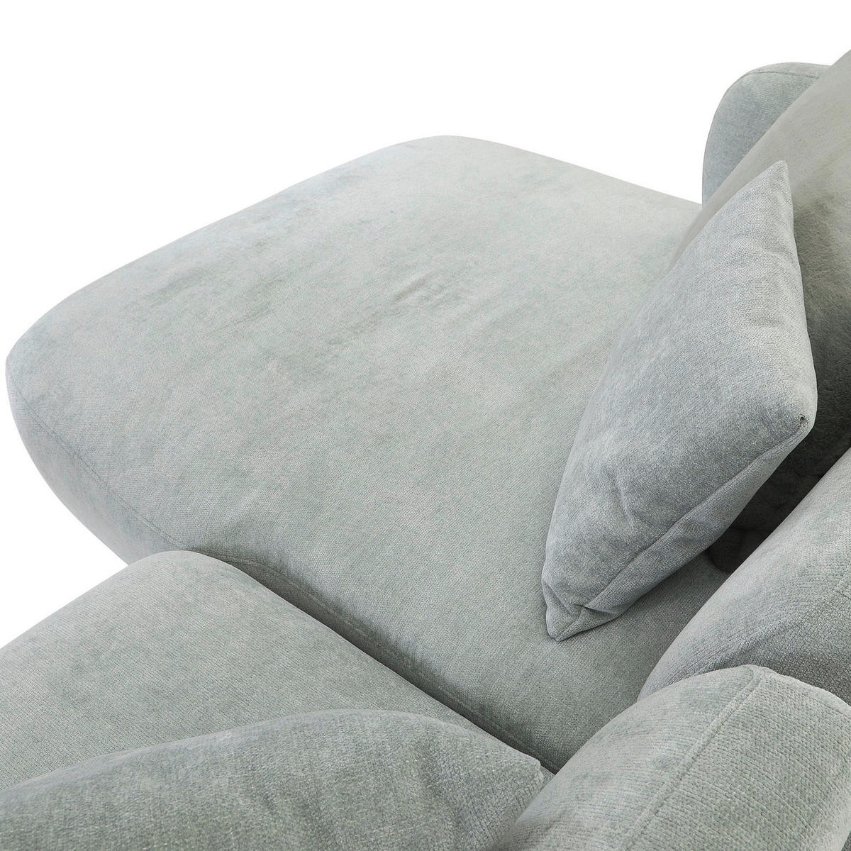 ECKSOFA Mintgrün Flachgewebe Zierkissen, Rückenkissen, Rücken echt, Sitztiefenverstellung  - Salbeigrün/Schwarz, MODERN, Kunststoff/Textil (190/240cm) - Ambia Home