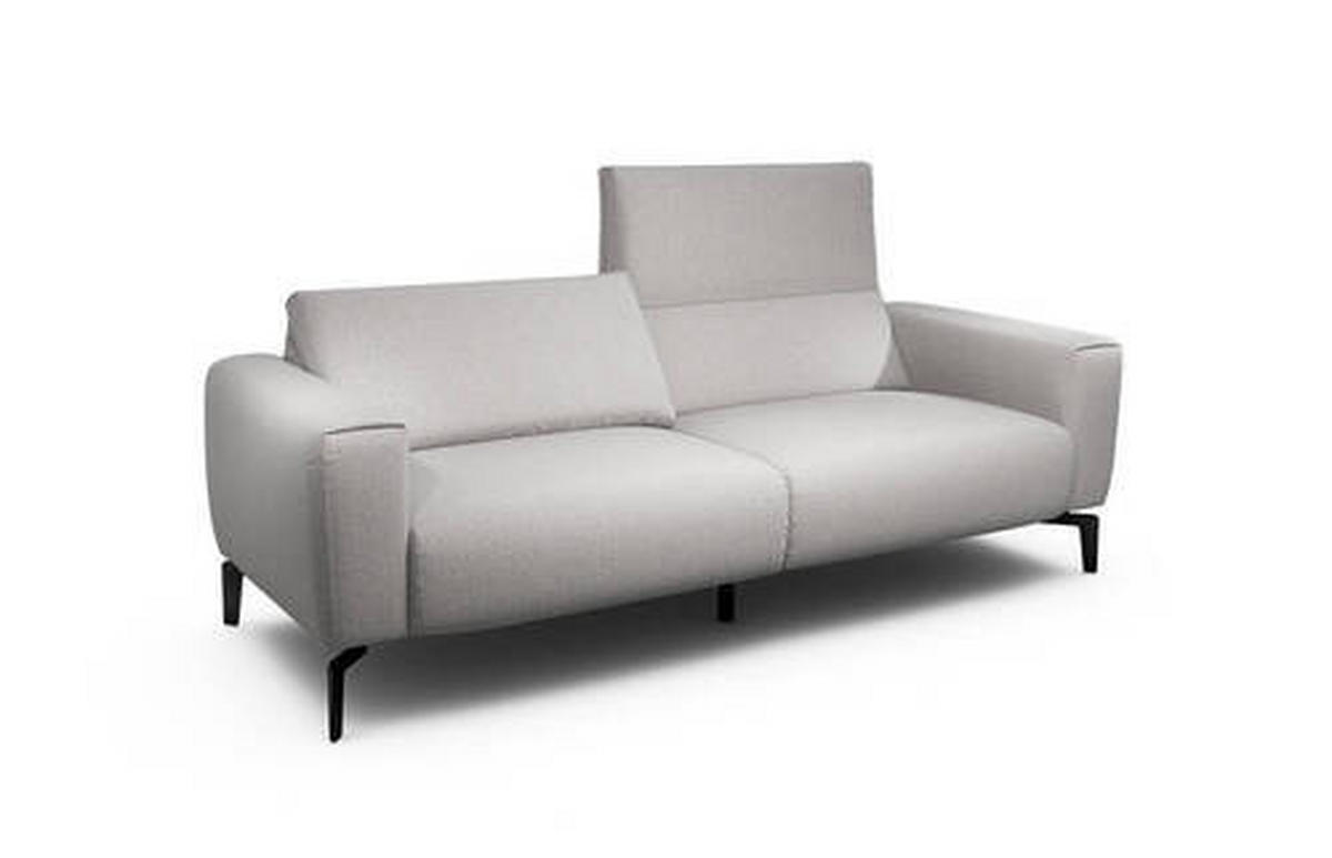 2,5-SITZER Chenille Hellgrau  - Hellgrau/Schwarz, Design, Textil/Metall (220/86/86-94cm) - SENSOO