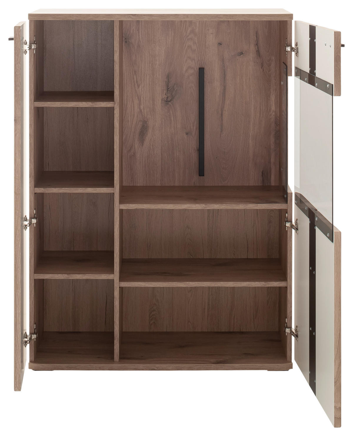 HIGHBOARD Eichefarben, Anthrazit  90/121/38 cm  - Eichefarben/Anthrazit, Konventionell, Holzwerkstoff/Metall (90/121/38cm) - Cantus