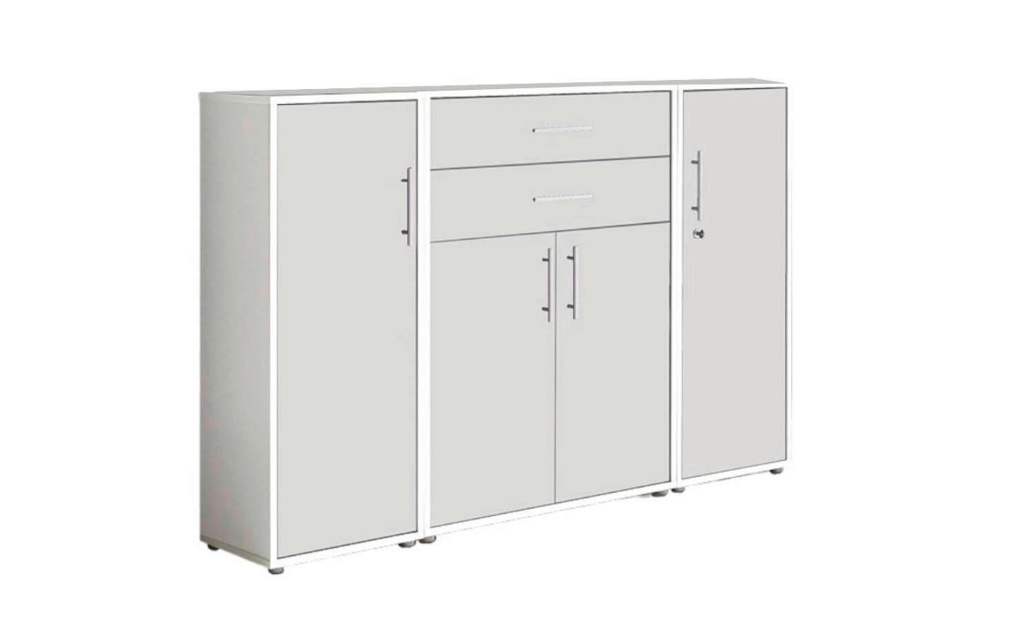Mid.you Aktenschrank Office Edition - SW Set 16 Weiß 172.6x113.6x33 cm