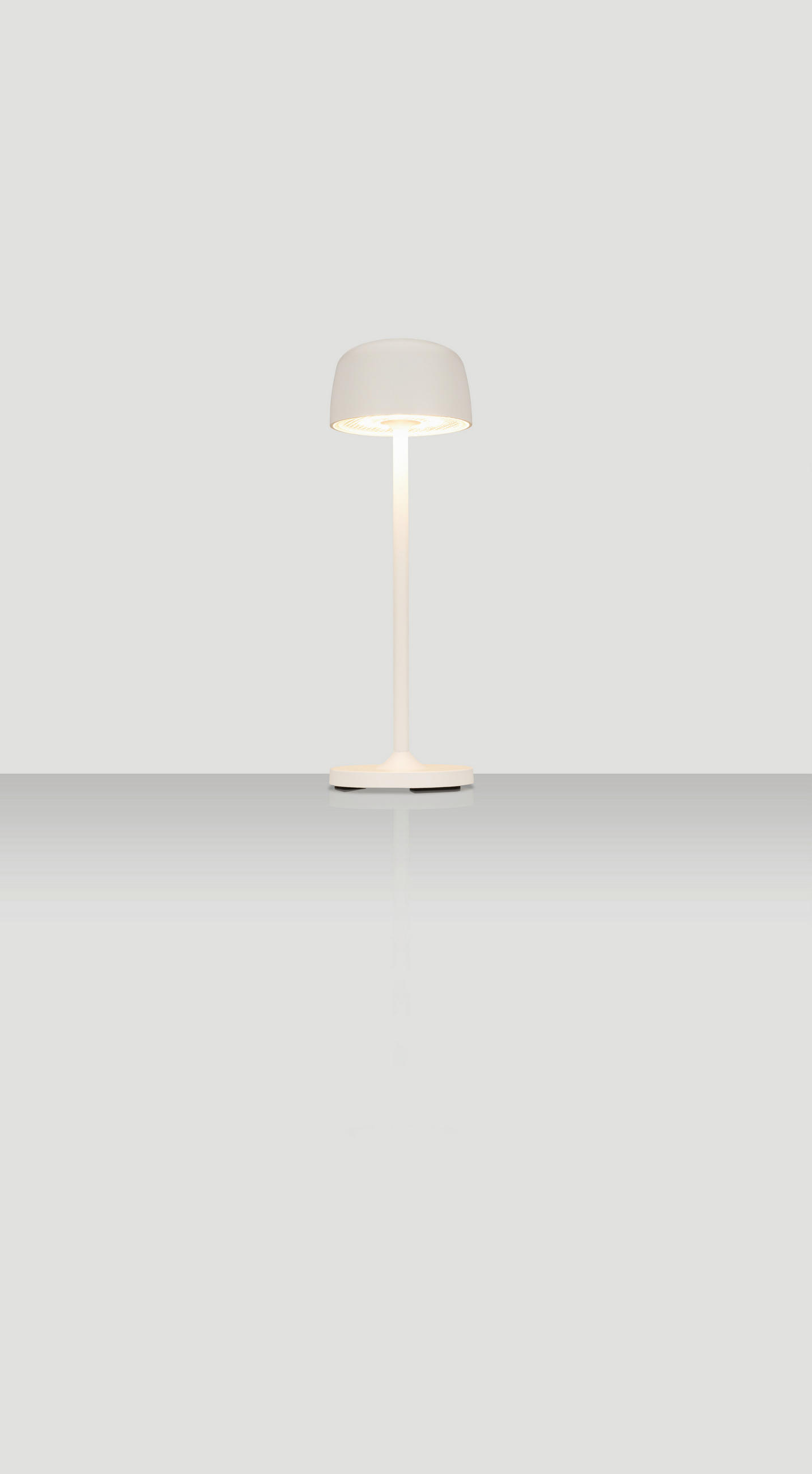STOLNÍ LAMPA NA BATERIE 7,6/24 cm - bílá/průhledné, Design, kov/plast (7,6/24cm) - Novel
