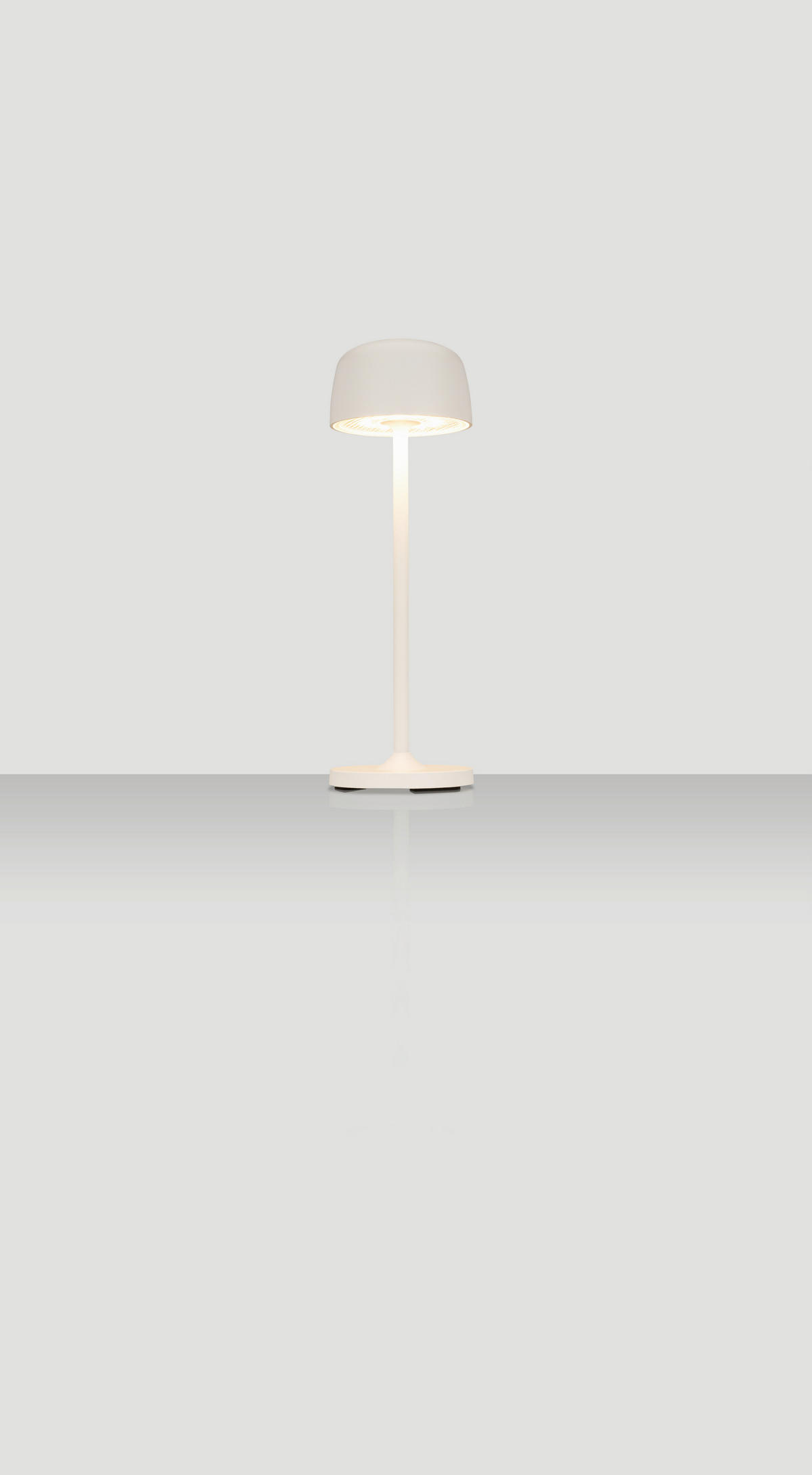STOLNÍ LAMPA NA BATERIE 7,6/24 cm - bílá/průhledné, Design, kov/plast (7,6/24cm) - Novel
