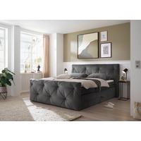 BOXSPRINGBETT 180/200 cm  in Anthrazit  - Anthrazit/Schwarz, Design, Holzwerkstoff/Kunststoff (180/200cm) - Boxxx