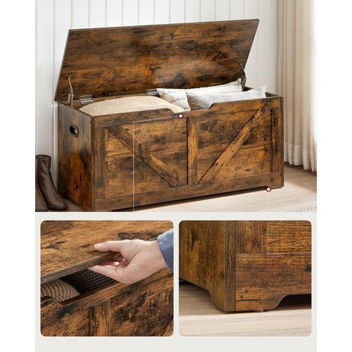 TRUHLICA, 100/46/40 cm - hnedá, Trend, kompozitné drevo (100/46/40cm) - Boxxx