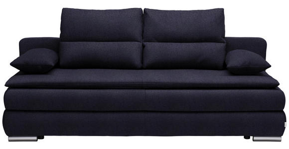 SCHLAFSOFA in Textil Silberfarben, Dunkelblau - Silberfarben/Dunkelblau, KONVENTIONELL, Kunststoff/Textil (207/94/90cm) - Venda