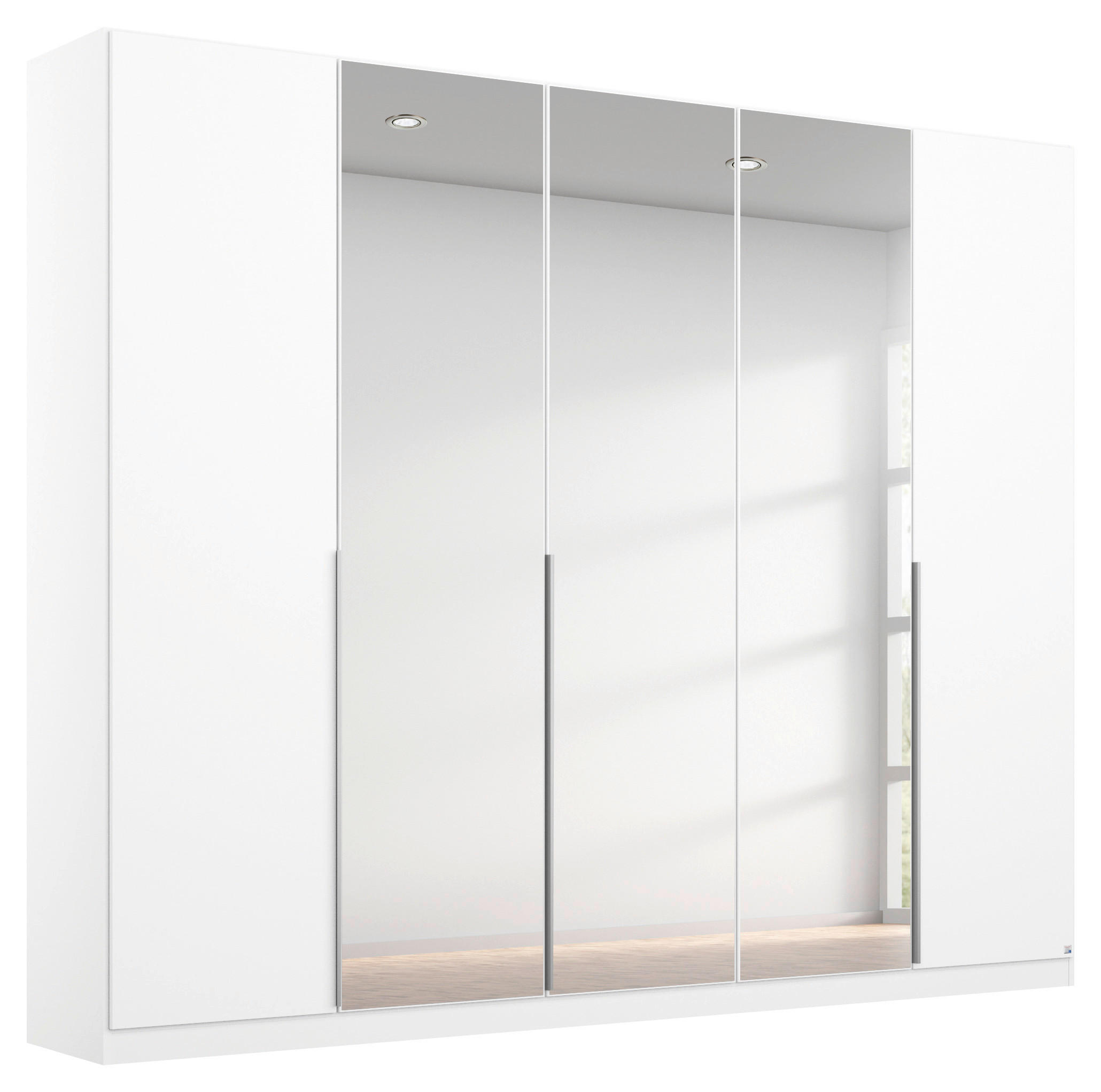 Rauch Möbel Drehtürenschrank Rauch Alabama Silber, Weiß 226x229x54 cm