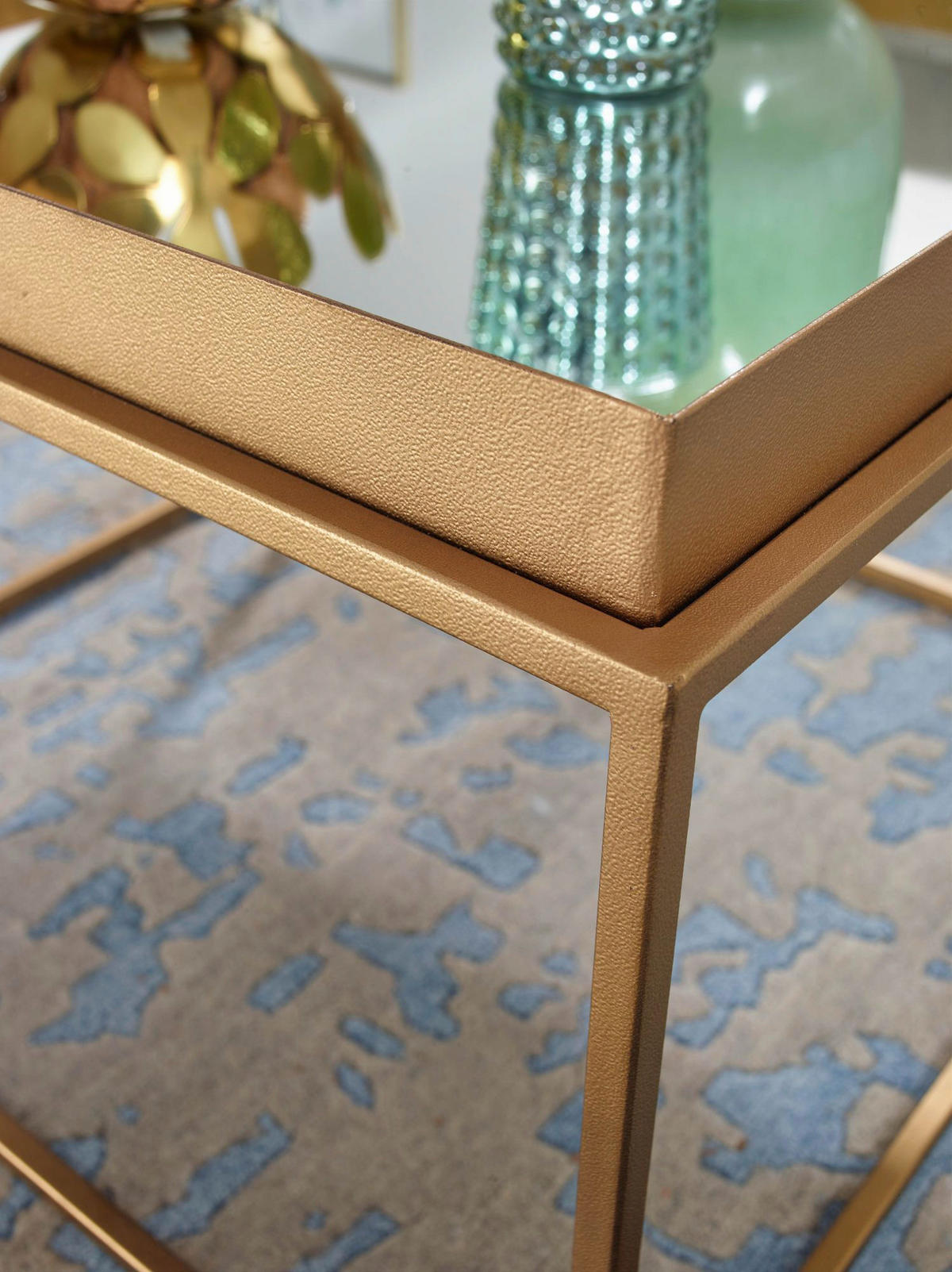 COUCHTISCH in Metall 60/60/41 cm  - Goldfarben, Design, Glas/Metall (60/60/41cm) - MID.YOU