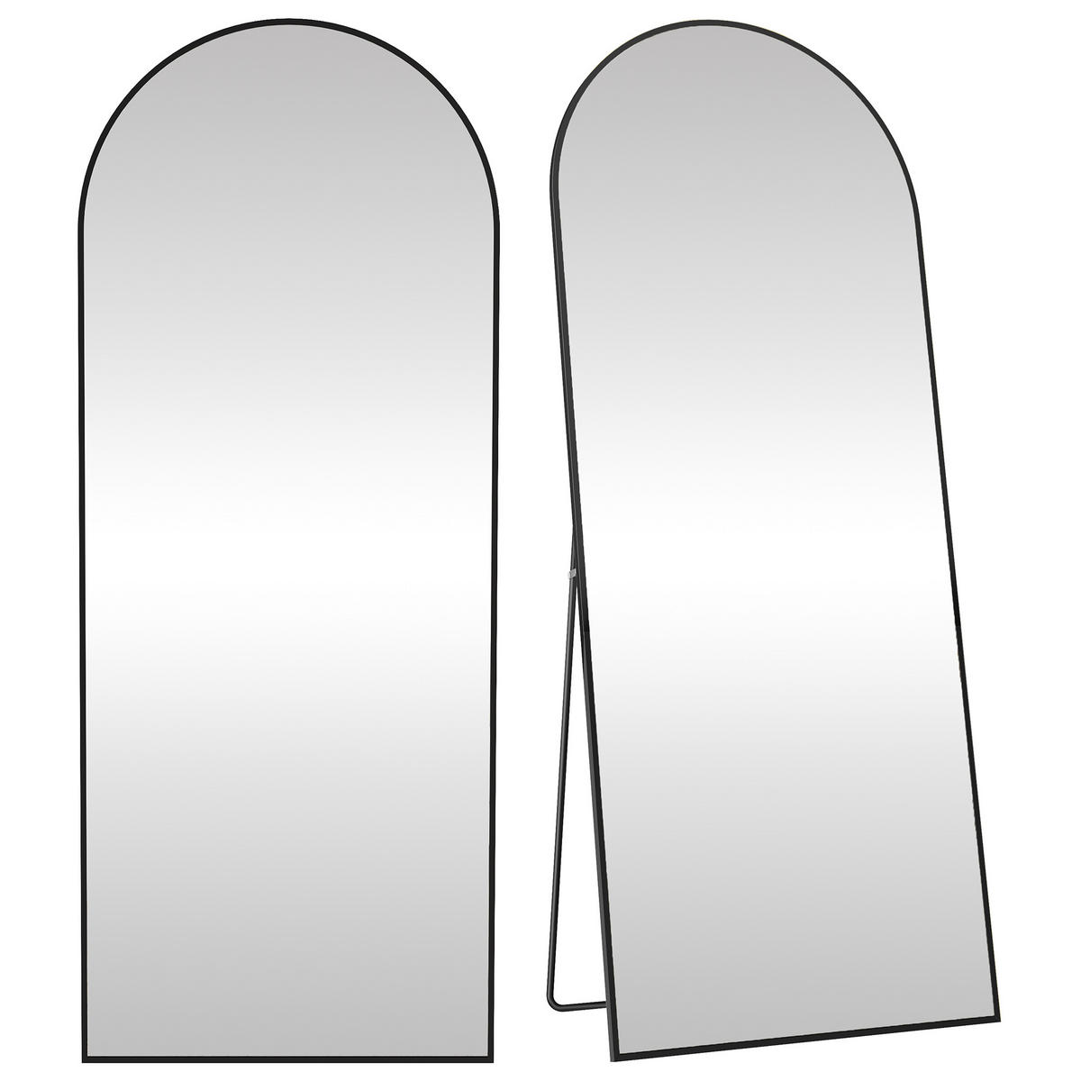 STANDSPIEGEL 60/165/33 cm  - Schwarz, Trend, Glas/Metall (60/165/33cm) - Boxxx