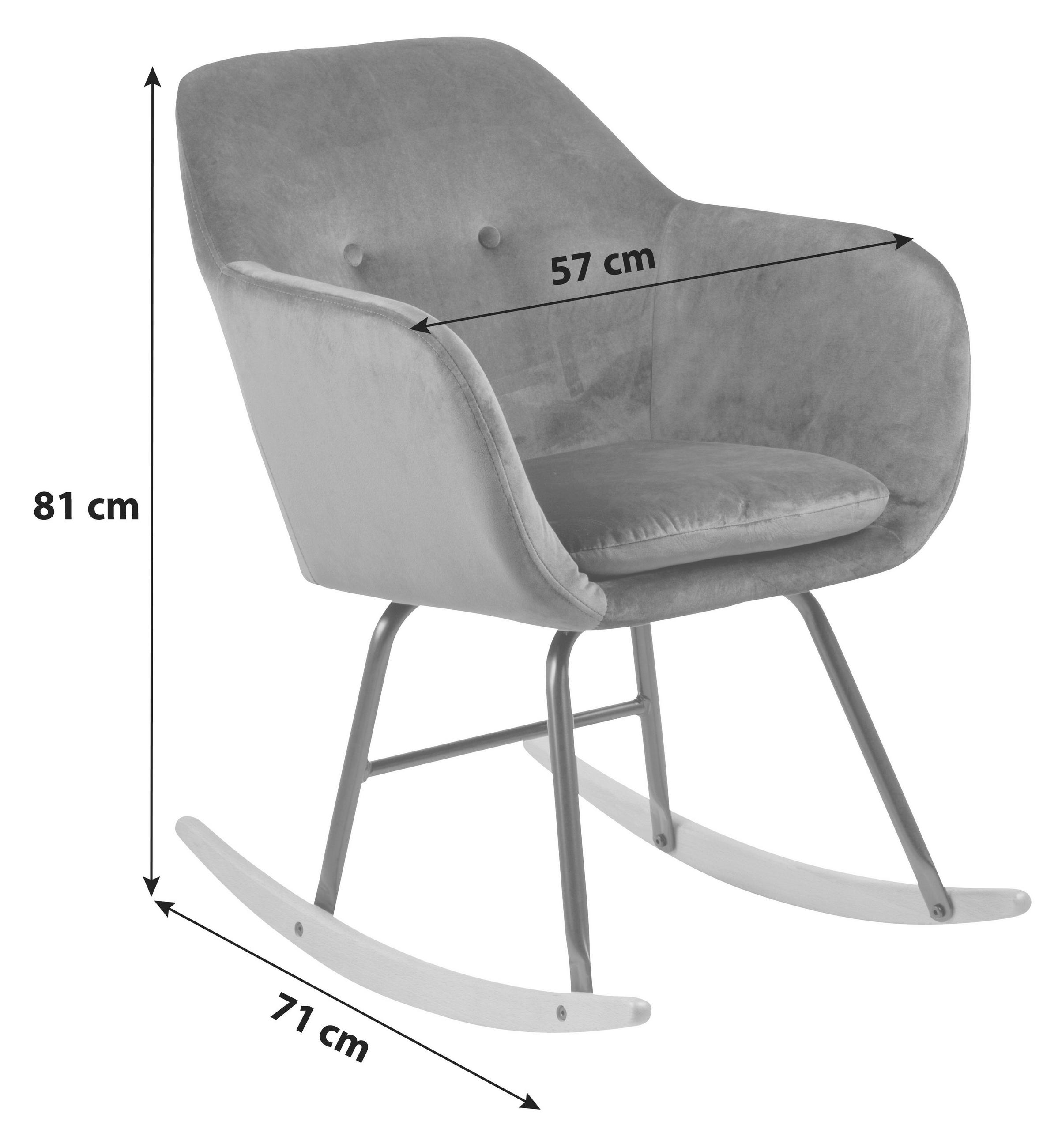 SCHAUKELSTUHL - Dunkelgrün/Schwarz, Trend, Holz/Textil (57,0/81,0/71,0cm) - Ambia Home
