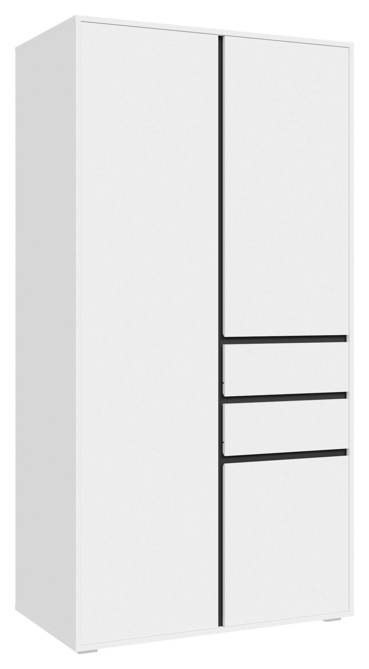 DREHTÜRENSCHRANK  in Weiß  - Weiß, MODERN, Holzwerkstoff (100/194/56cm) - MID.YOU