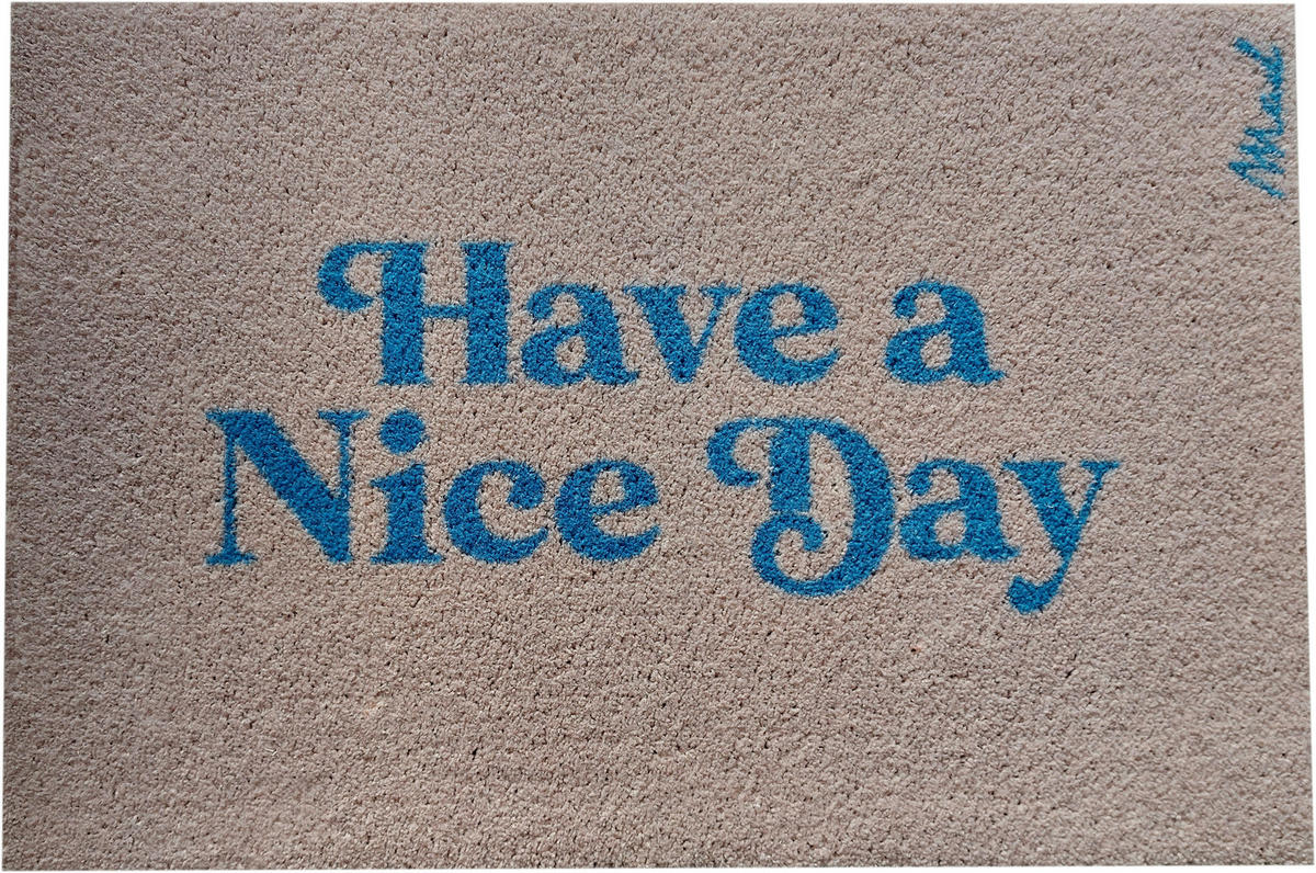 FUßMATTE  50/75 cm  Creme, Hellblau  - Creme/Hellblau, Trend, Kunststoff (50/75cm) - madaboutmats