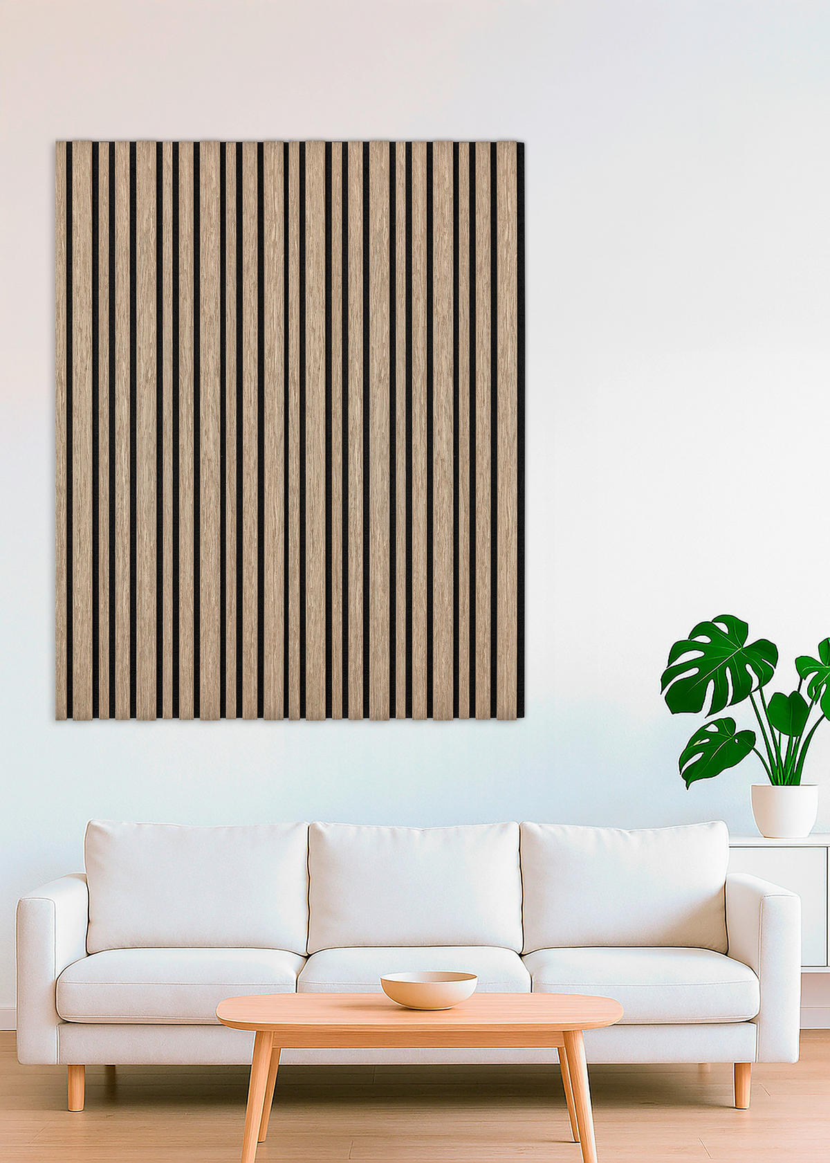 AKUSTIKPANEEL EICHE GRAU 4-er Set  - Hellgrau, MODERN, Holz (52/120cm)