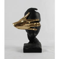 Sculptură - auriu/negru, Basics, plastic (19/9/12cm)