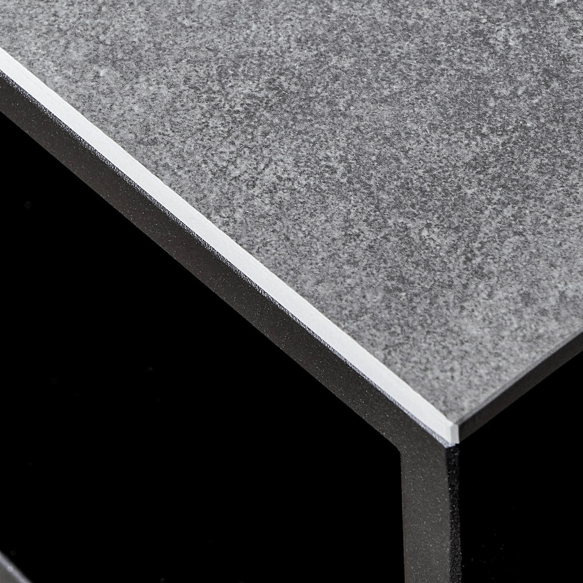 COUCHTISCH in Keramik  - Schwarz/Grau, Design, Keramik/Metall (65/65/41,5cm) - Johann Jakob